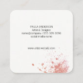 Waterverf Splat/Monogram Vierkante Visitekaartje (Achterkant)