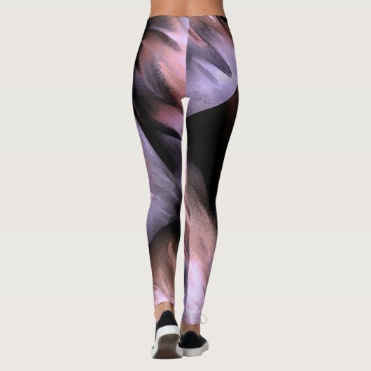 Waterverf Splatter Abstract Penseelstreken Canvas Leggings (Achterkant)