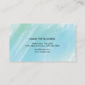 Waterverf Splatter Beach Blauwgroen Moderne Chic Visitekaartje (Achterkant)