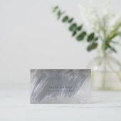 Waterverf Splatter Black Grey Abstract Modern Visitekaartje (Staand voorkant)