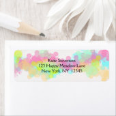 Waterverf Splatter Colorful Abstract Design Etiket (Insitu)