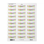 Waterverf Splatter Colorful Abstract Design Etiket (Full Sheet)