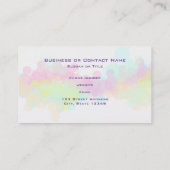 Waterverf Splatter Colorful Abstract Design Visitekaartje (Achterkant)