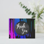 Waterverf Splatter Dank u Abstracte Moderne Briefkaart (Staand voorkant)