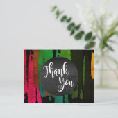Waterverf Splatter Dank u Abstracte Moderne Briefkaart (Staand voorkant)