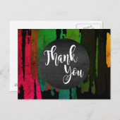 Waterverf Splatter Dank u Abstracte Moderne Briefkaart (Voorkant / Achterkant)