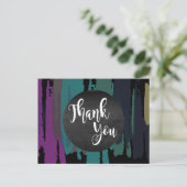 Waterverf Splatter Dank u Abstracte Moderne Briefkaart (Staand voorkant)