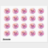 Waterverf Splatter Dank u Abstracte Moderne Ronde Sticker (Vel)
