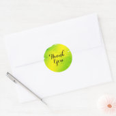 Waterverf Splatter Dank u Groen Abstract Ronde Sticker (Envelop)