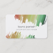 Waterverf Splatter Elegant Abstract Moderne Chic Visitekaartje (Voorkant)