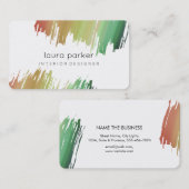 Waterverf Splatter Elegant Abstract Moderne Chic Visitekaartje (Voorkant / Achterkant)