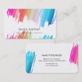 Waterverf Splatter Elegant Abstract Moderne Chic Visitekaartje (Voorkant / Achterkant)