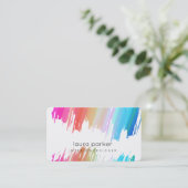 Waterverf Splatter Elegant Abstract Moderne Chic Visitekaartje (Staand voorkant)