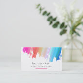 Waterverf Splatter Elegant Abstract Moderne Chic Visitekaartje (Staand voorkant)