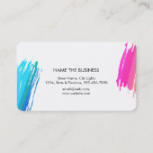 Waterverf Splatter Elegant Abstract Moderne Chic Visitekaartje (Achterkant)