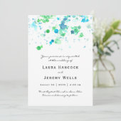 Waterverf Splatter Huwelijksuitnodiging Kaart (Staand voorkant)