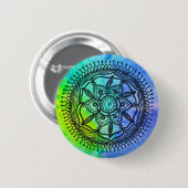 Waterverf Splatter Mandala Design Button/ Pin. Ronde Button 5,7 Cm (Voorkant /achterkant)