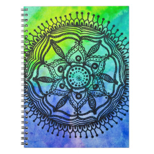 Waterverf Splatter Mandala-laptop. Notitieboek