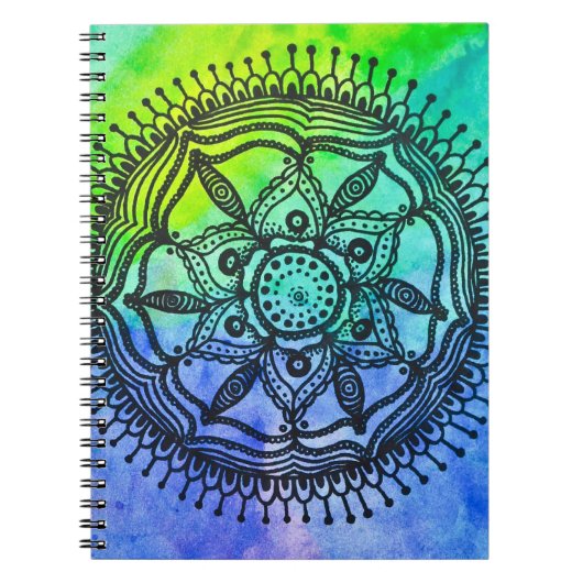 Waterverf Splatter Mandala-laptop. Notitieboek (Voorkant)