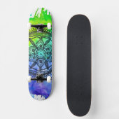 Waterverf Splatter Mandala Skateboard | Megaflora (Voorkant)