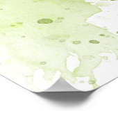 Waterverf Spletters Groen en Sage Poster (Hoek)