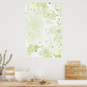 Waterverf Spletters Groen en Sage Poster (Keuken)