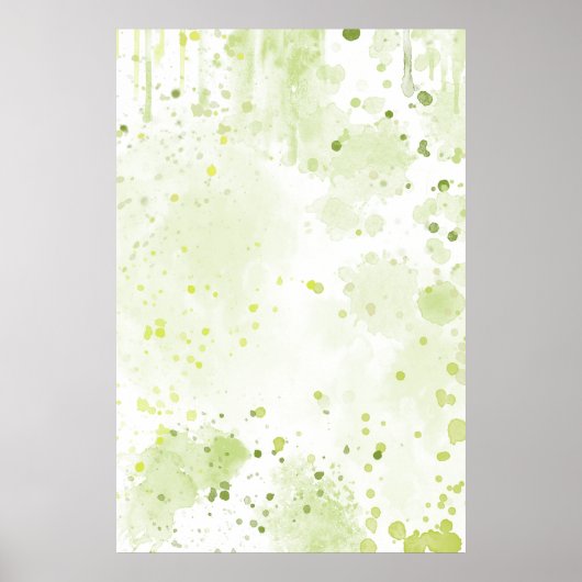 Waterverf Spletters Groen en Sage Poster (Voorkant)