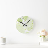 Waterverf Spletters Groen en Sage Ronde Klok (Huis)