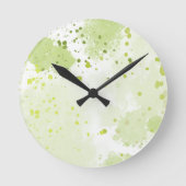 Waterverf Spletters Groen en Sage Ronde Klok (Voorkant)