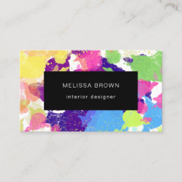 Waterverf Spletters Kleurenzwart Abstract Visitekaartje