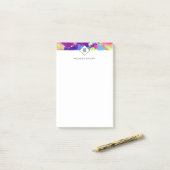 Waterverf Spletters Kleurrijk Abstract Paars Post-it® Notes (Op bureau)