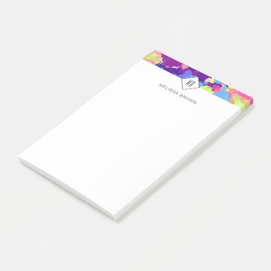 Waterverf Spletters Kleurrijk Abstract Paars Post-it® Notes (Schuin)