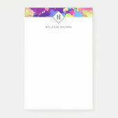 Waterverf Spletters Kleurrijk Abstract Paars Post-it® Notes (Voorkant)
