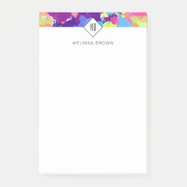 Waterverf Spletters Kleurrijk Abstract Paars Post-it® Notes