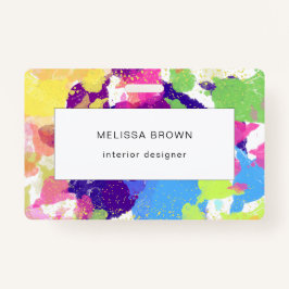 Waterverf Spletters kleurrijke Abstracte moderne Badge