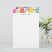 Waterverf Spletters kleurrijke Abstracte moderne Briefpapier (Staand voorkant)