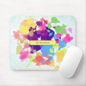 Waterverf Spletters kleurrijke Abstracte moderne Muismat (Met muis)