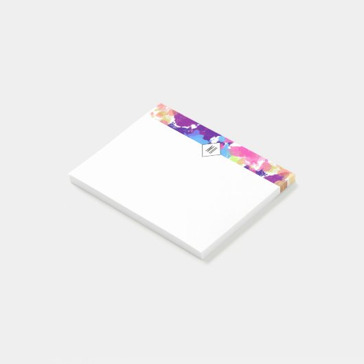 Waterverf Spletters kleurrijke Abstracte moderne Post-it® Notes (Schuin)