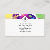 Waterverf Spletters kleurrijke Abstracte moderne Visitekaartje (Achterkant)