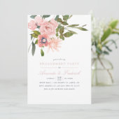 Waterverf spoel Blush roze Engagement Party Kaart (Staand voorkant)