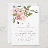 Waterverf spoeling Blush Roze bruiloft uitnodigen Kaart (Voorkant)