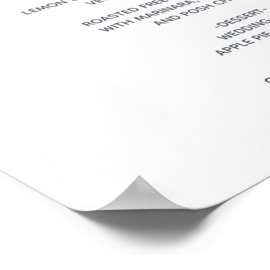 Waterverf spoelroze roze rozen bruiloft menu poster (Hoek)