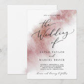 Waterverf spoelt Bourgogne Het huwelijk van uitnod Kaart (Voorkant / Achterkant)