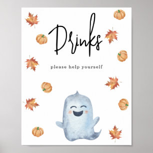 Waterverf spook - Dranken Poster