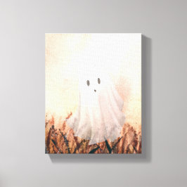 Waterverf spook op de weide canvas afdruk