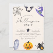 Waterverf Spooky Fun Halloween Party Kaart (Voorkant)