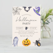 Waterverf Spooky Fun Halloween Party Kaart (Staand voorkant)