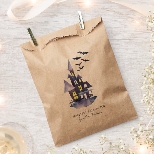 Waterverf Spooky House Bedankzakje (Geknipt)