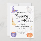 Waterverf Spooky One Halloween 1st Birthday Kaart (Voorkant)