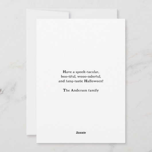 Waterverf Spooky Pumpkins Haunted House Halloween Feestdagenkaart (Achterkant)